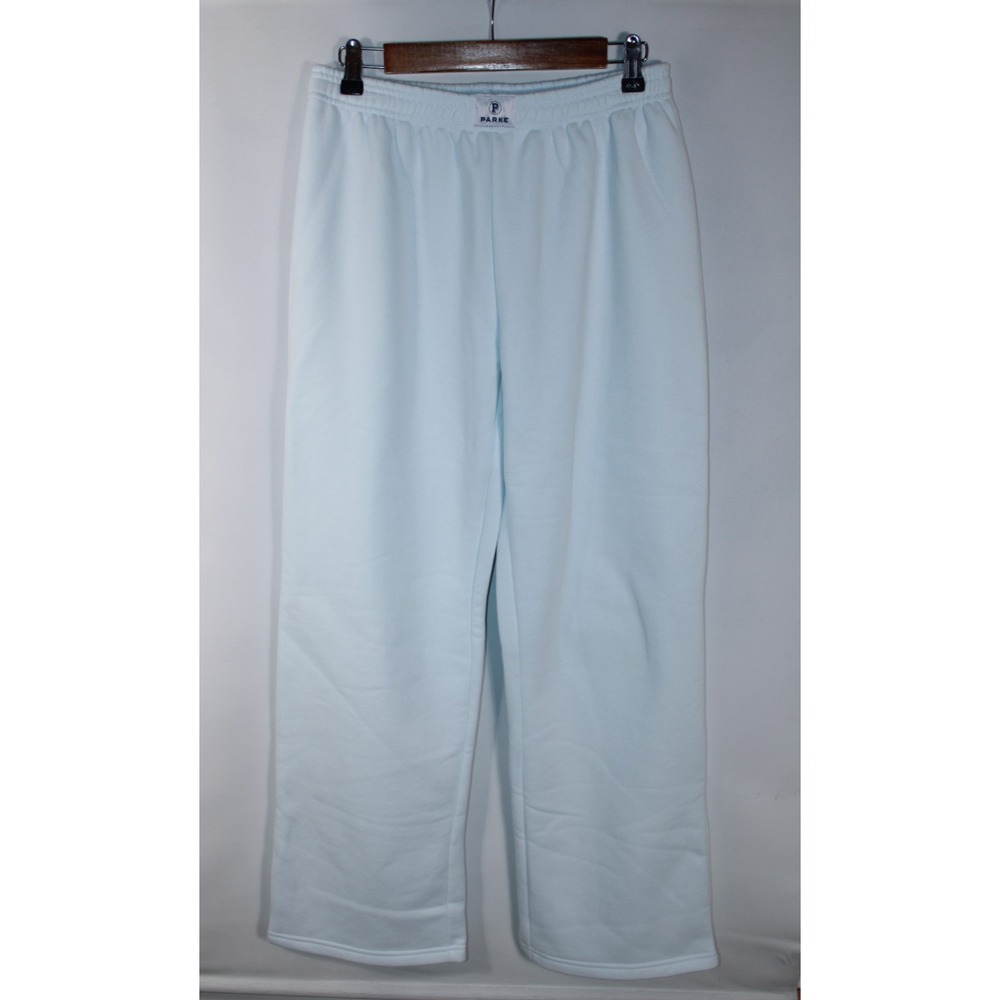 Parke Women's Small Bluish White Wide Leg Boxer Sweatpants